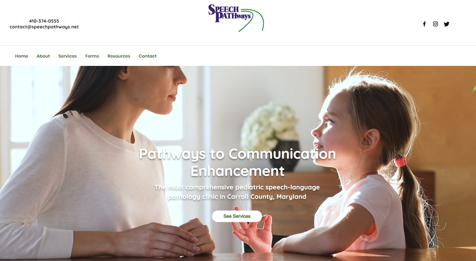 Website Design Spotlight: Speech pathways Westminster, MD