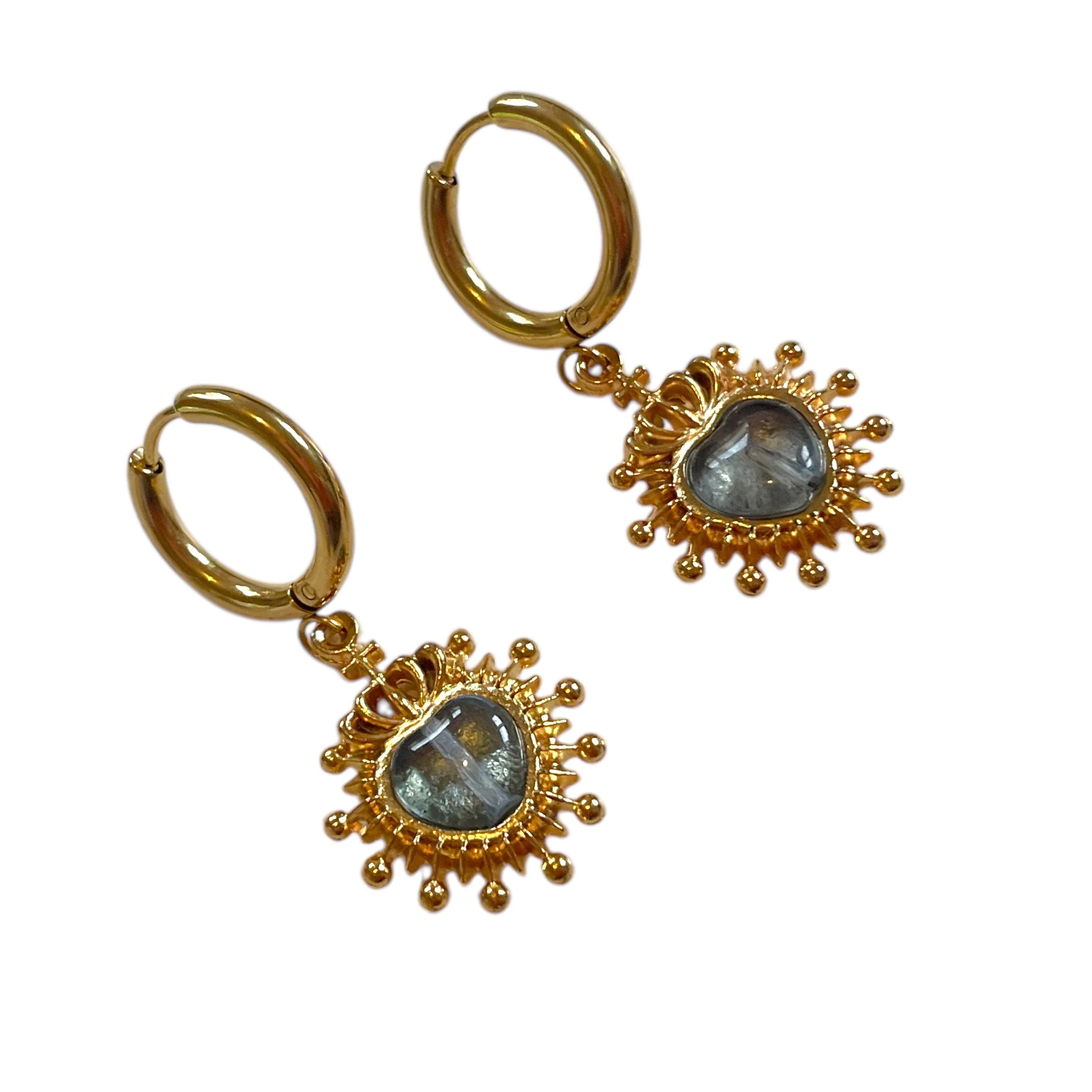 Blue Sagrado Corazon hoops