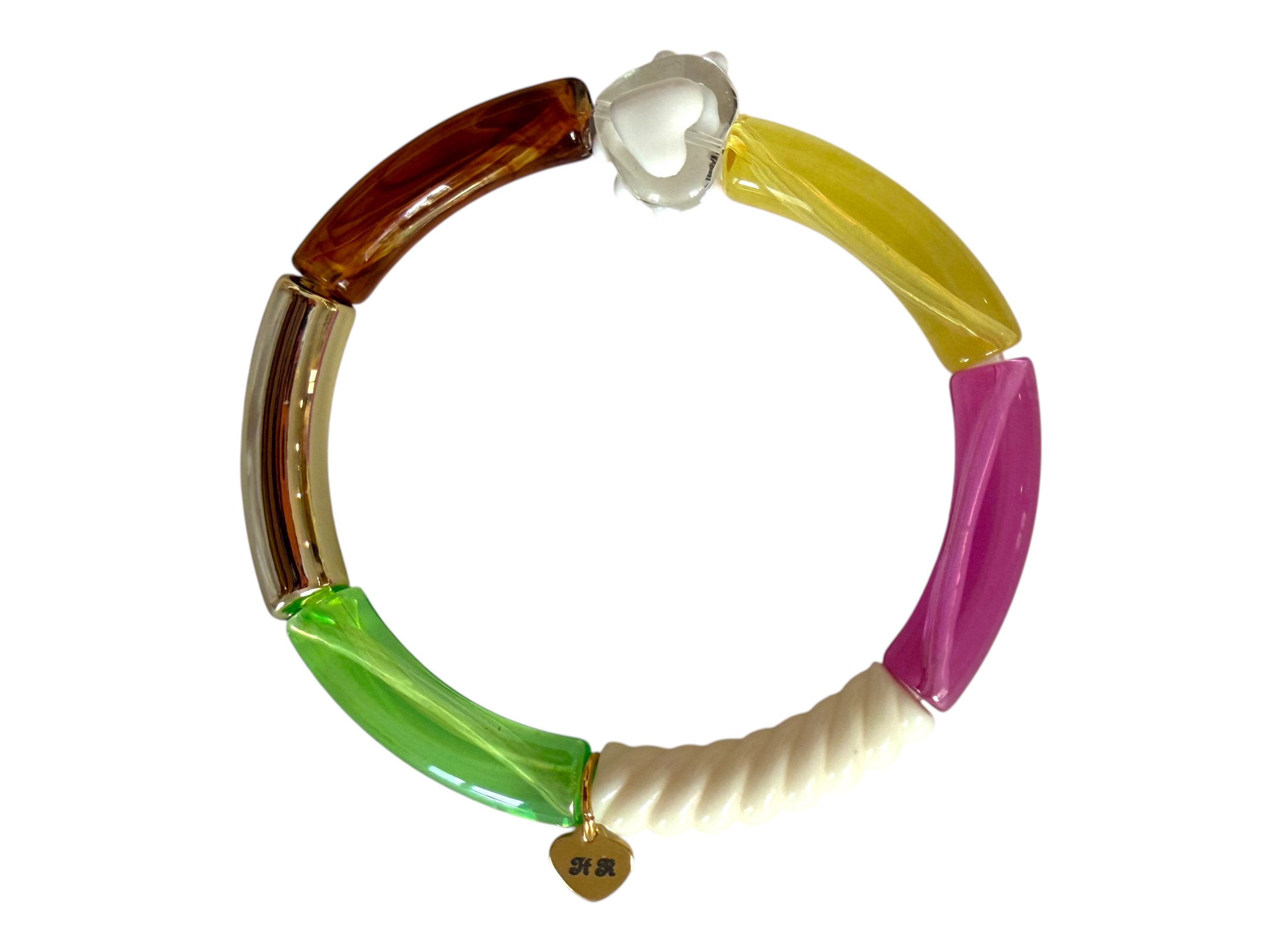 Candy Tubes Bracelet Glass Heart