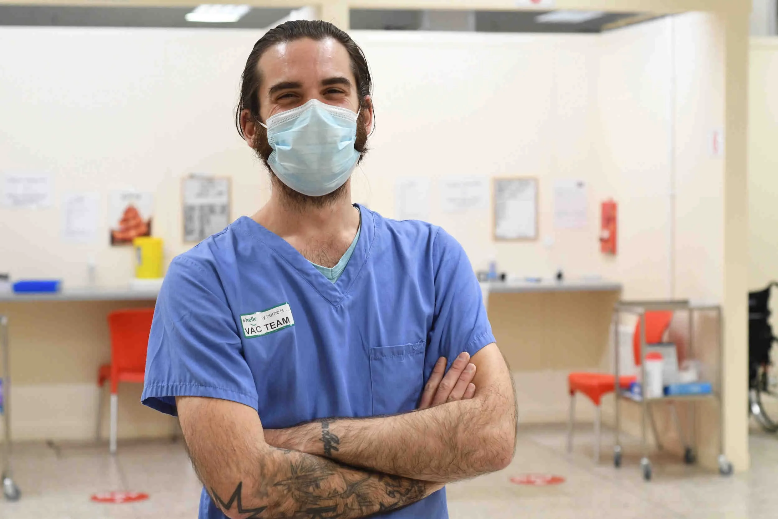  The Covid-19 vaccination hub at Chester Street in Douglas 