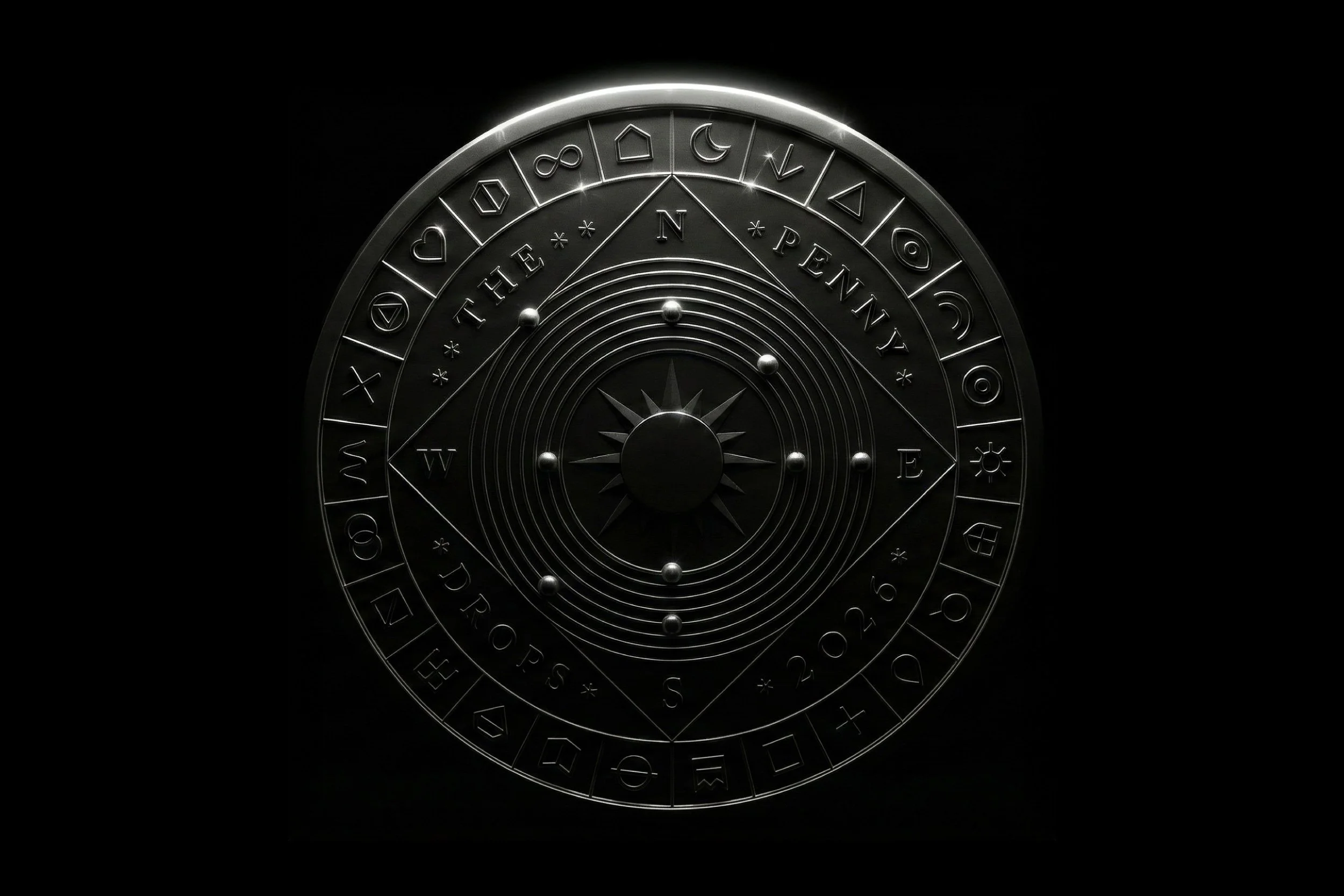 The Great British Treasure Hunt £5 coin design featuring intricate symbols designed to be used for cracking puzzles