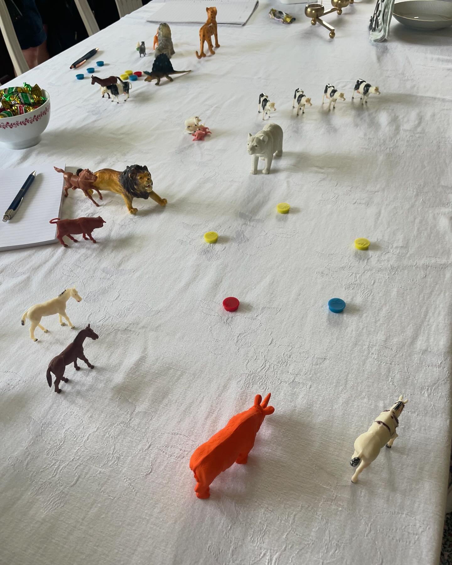 Jag och djuren har varit p&aring; uppdrag 🐆🐓🐖🦁🐎🐄 Det &auml;r ett grymt verktyg. N&aring;gra av finesserna:

💫 vi kan prata om oss sj&auml;lva och andra i tredje person, det avdramatiserar, t ex &rdquo;isbj&ouml;rnen har f&ouml;r mycket med arb