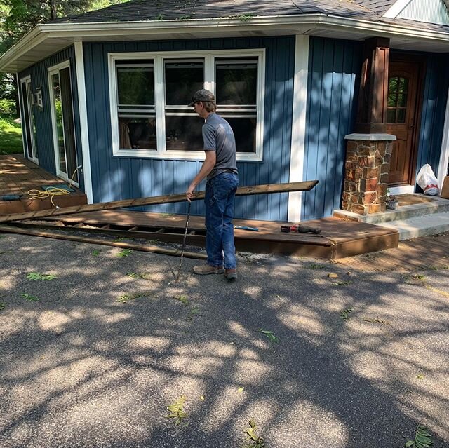 Another job well done by McCurdy Concrete &amp; Construction Inc.  Out with the old, in with the new! 🇺🇸💪
.
.
.
.
.
.
.
.
.
.
#concrete #concretelife #deck #deckremoval #demolition #excavation #remodeling #remodel #outwiththeoldinwiththenew #concr