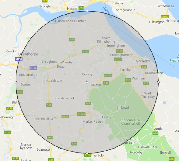 My current working region. Can travel further but will be subject to availability.