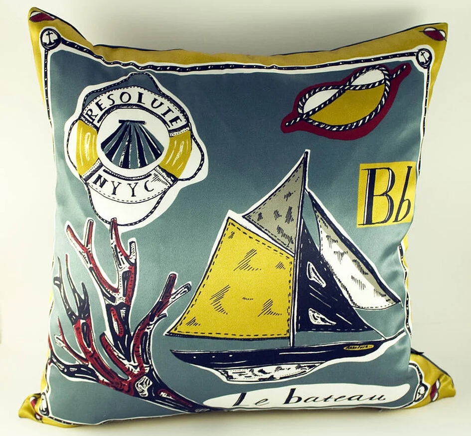 Le Bateau Silk Pillow