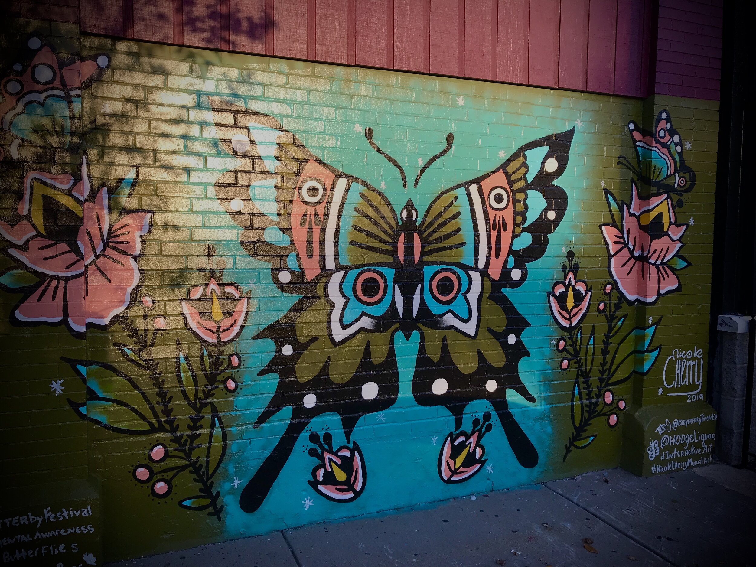Interactive Flutterby mural
