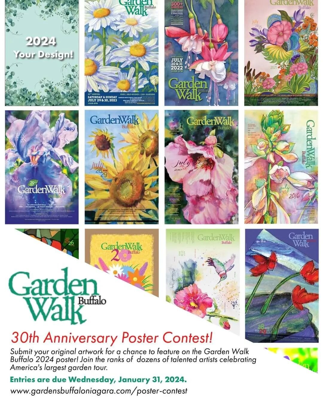 Submit your artwork for Garden Walk Buffalo 30th anniversary! Deadline Jan 31. More info link in Bio.