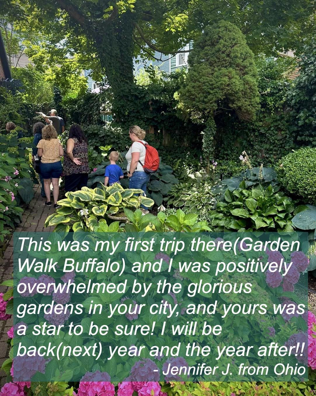 Let&rsquo;s overwhelm visitors like Jennifer again this July! Sign up your garden on Garden Walk Buffalo. Today is the FINAL DAY to sign up at www.GardenWalkBuffalo.com.

(Visitors on Garden Walk Buffalo at a Cottage District garden. Photo Courtesy o
