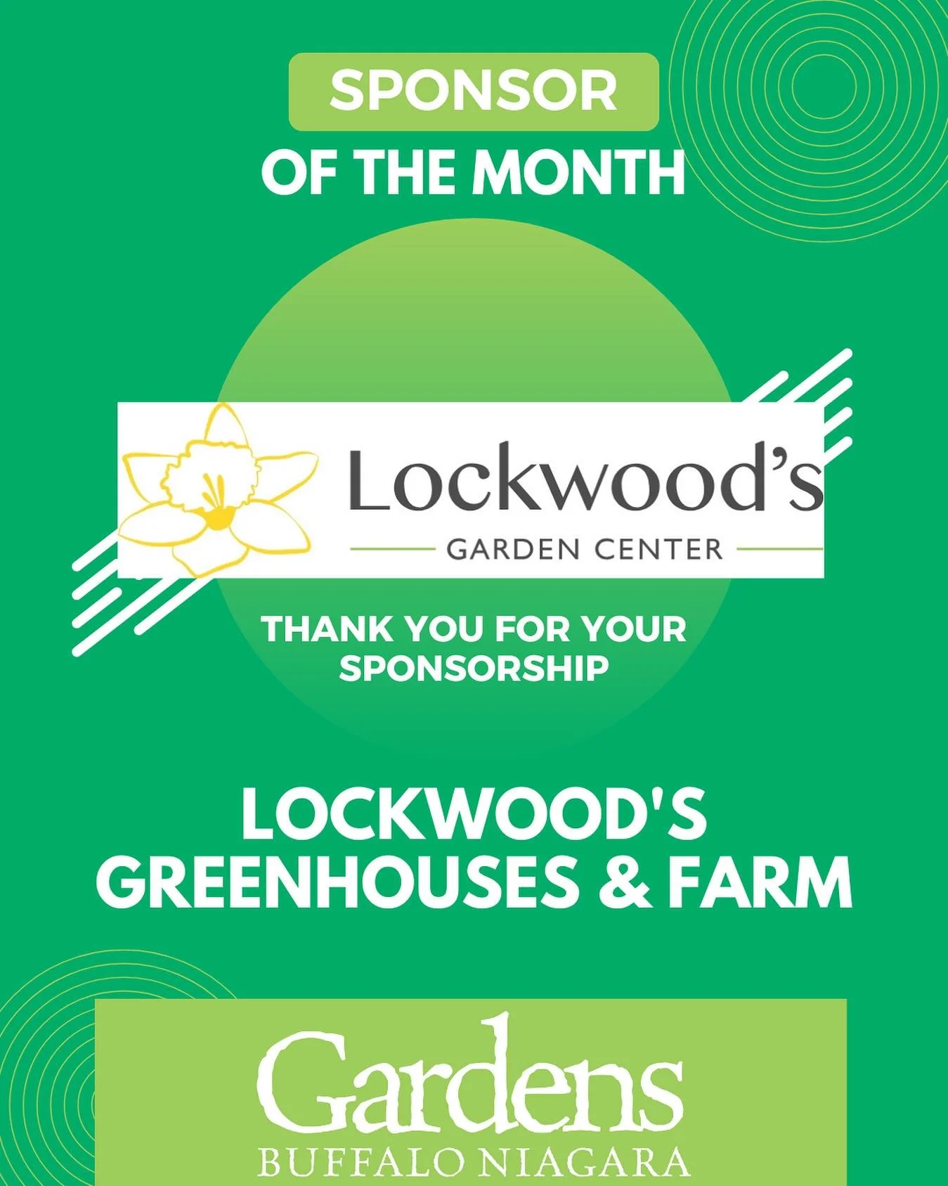 We extend our heartfelt thanks to @lockwoodsgardencenter for being a longtime sponsor of Gardens Buffalo Niagara. Your continued support helps our region bloom&mdash;literally and figuratively&mdash;and we are so grateful for your commitment to inspi