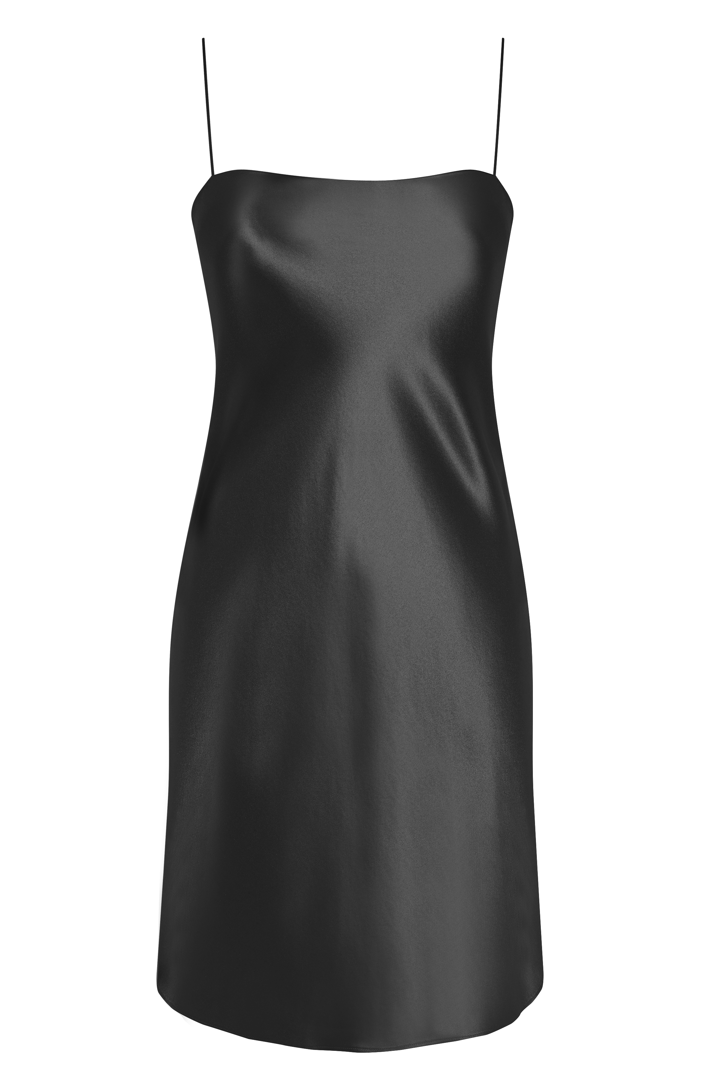 mini black silk dress