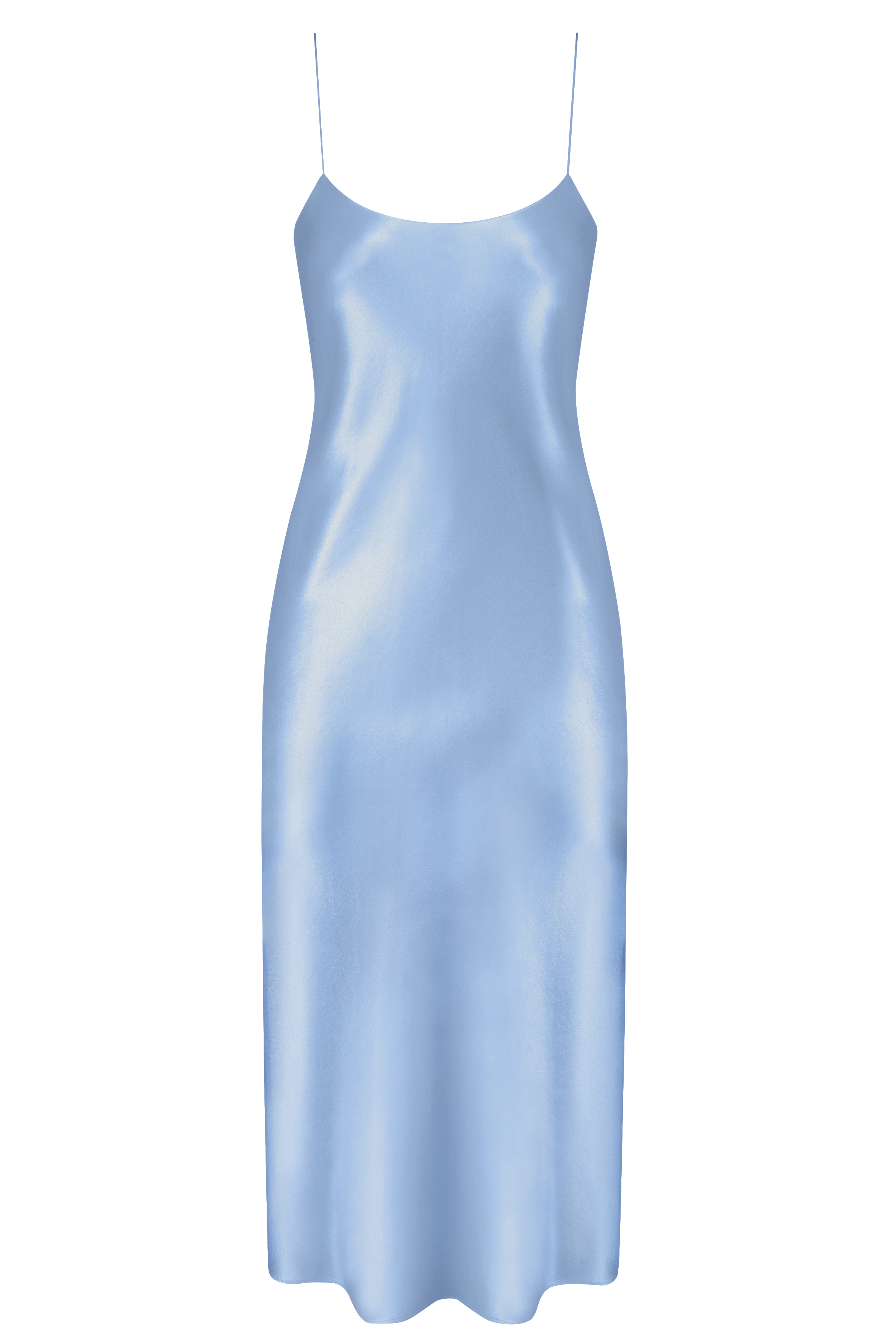 blue silk slip