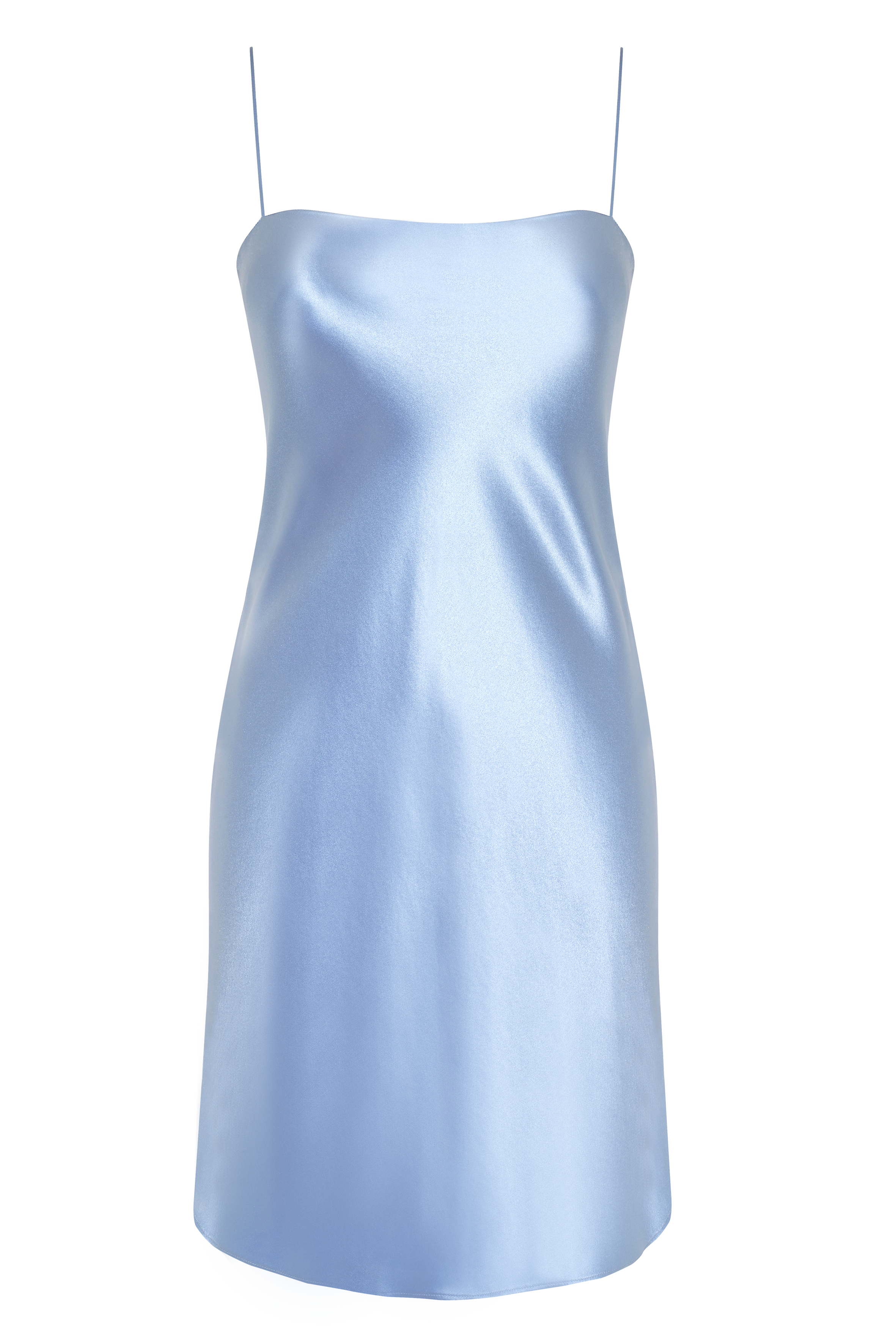 blue long slip dress