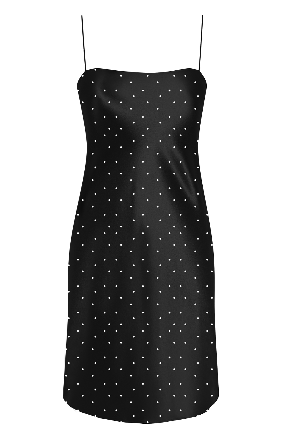 black polka dot slip dress White and black polka dot slip dress main image 1