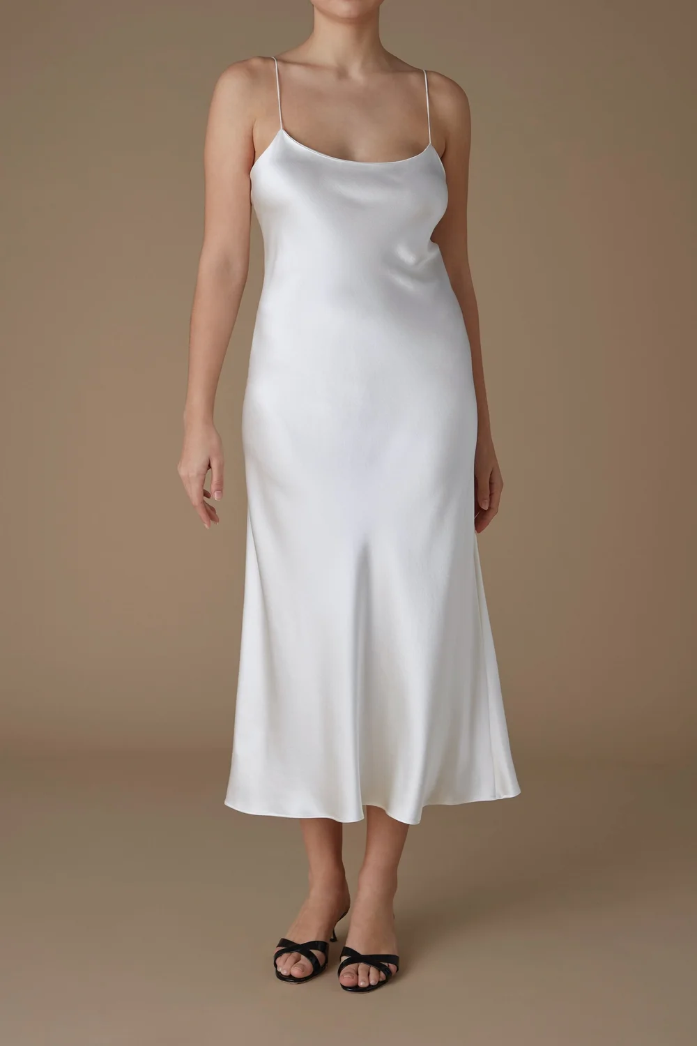 Essentials | The Carolyn | Silk Slip Dress in Ivory  REFINE
