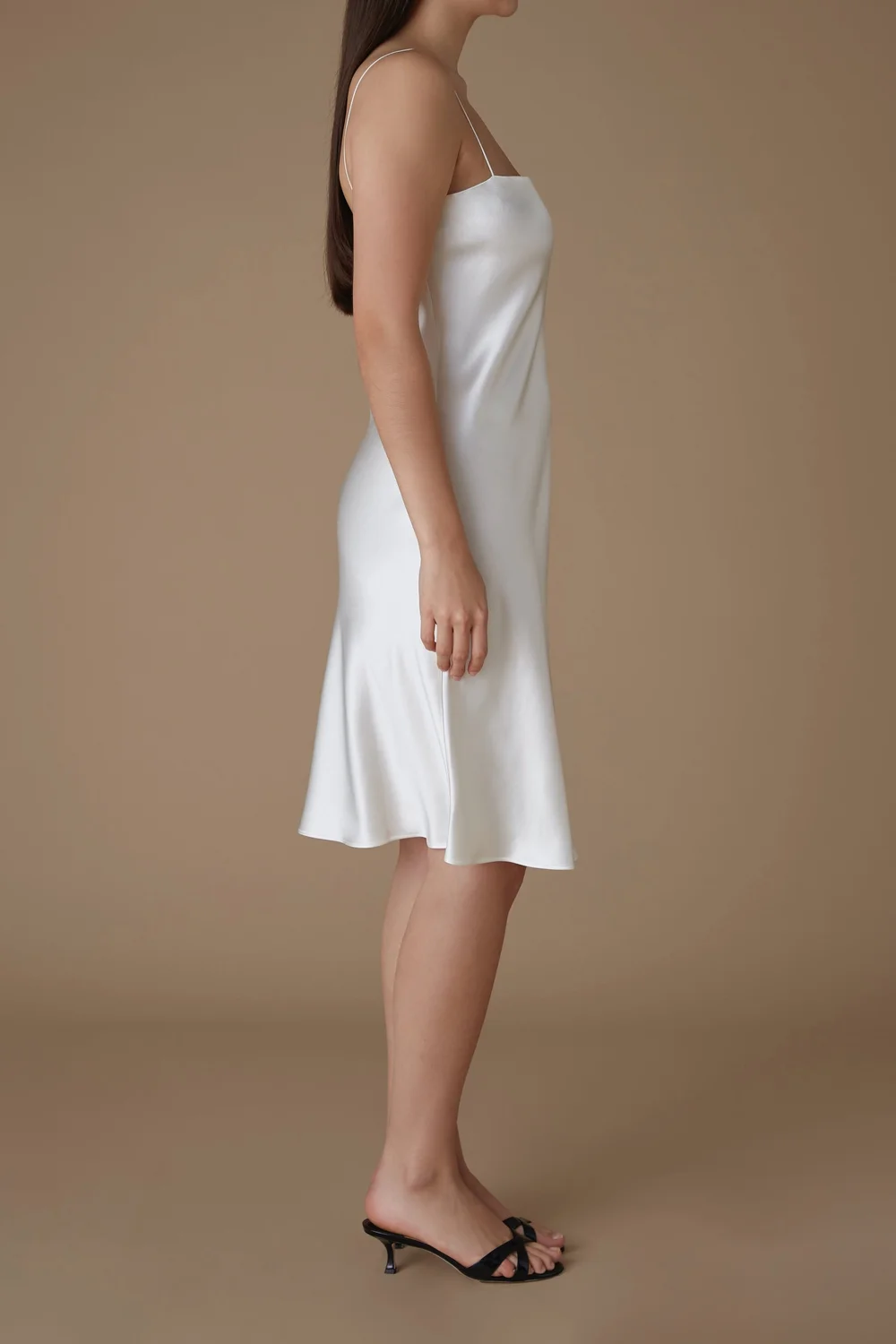 knee length dresses for ladies Draped A-Line Mini Dress in Ivory - 4 main image 0