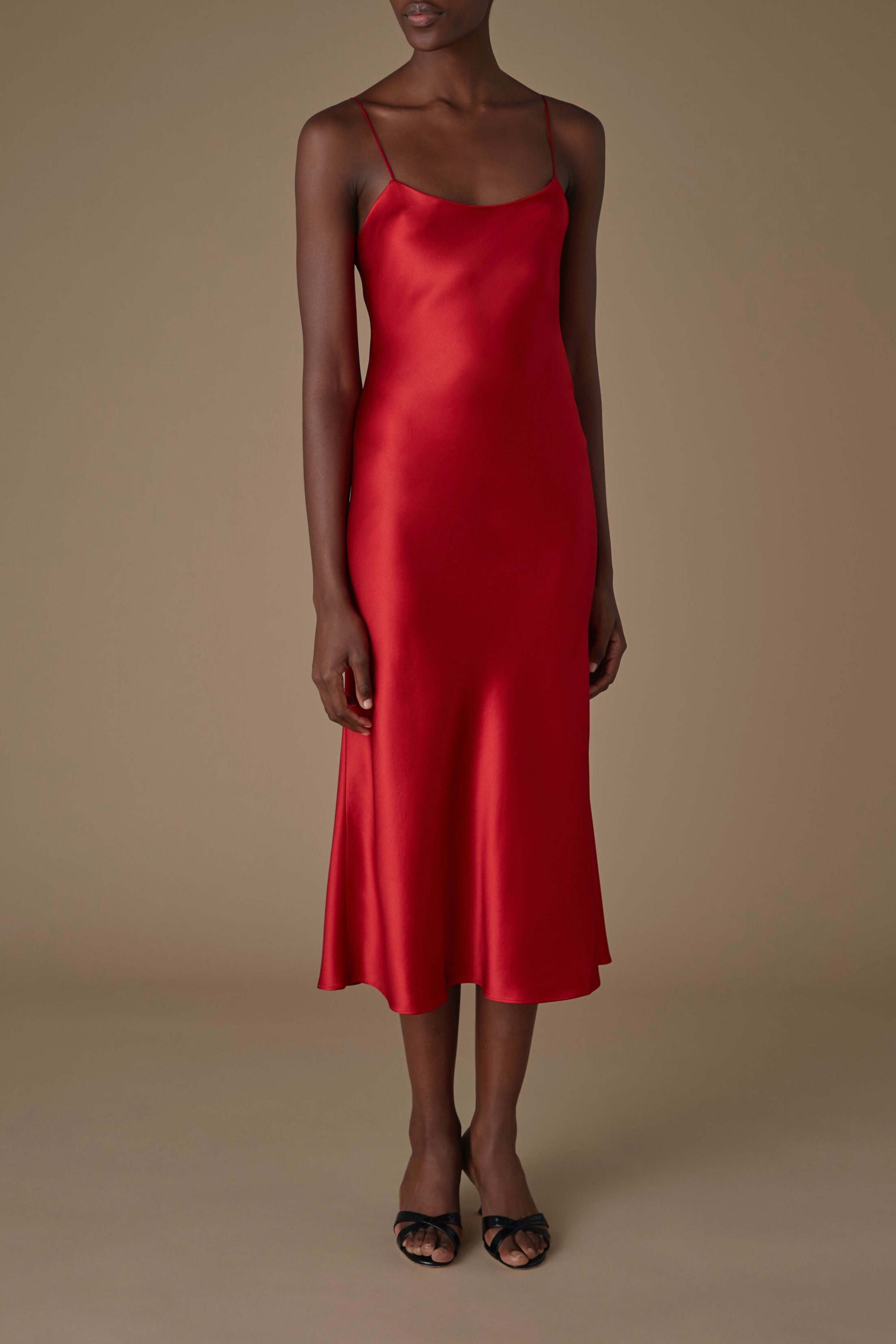 REFINE | The Carolyn | Silk Slip Dress in Red Size 2