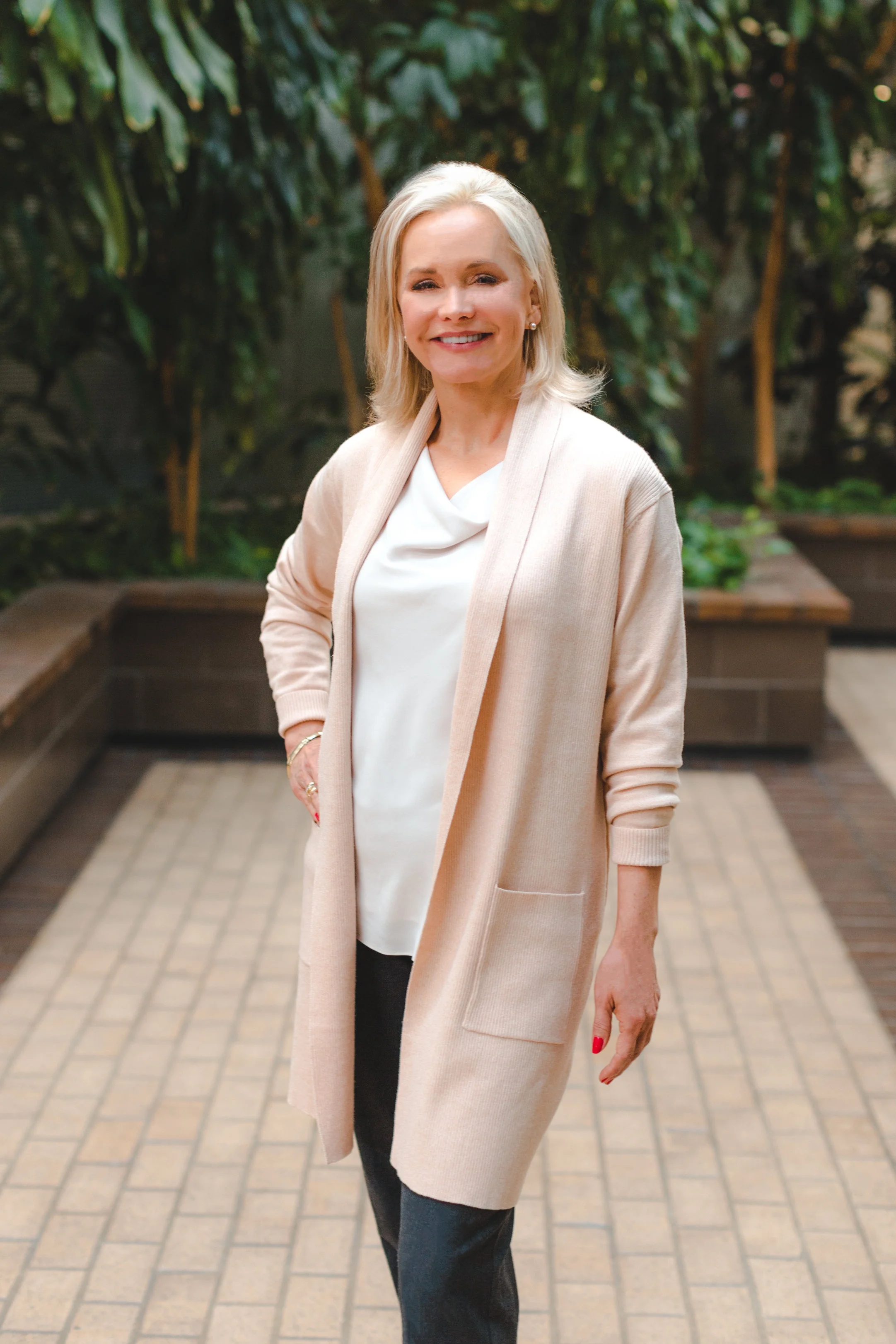 Family law attorney, and founder of Love, Money & the Law, Cindy Hide, in the lobby of her family law practice in Houston, Texas.