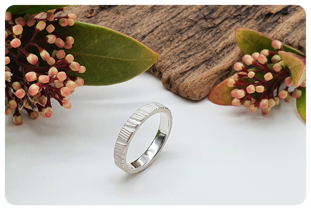 4mm Silver Woodland ring — Donna Barry Jewellery - Main Image