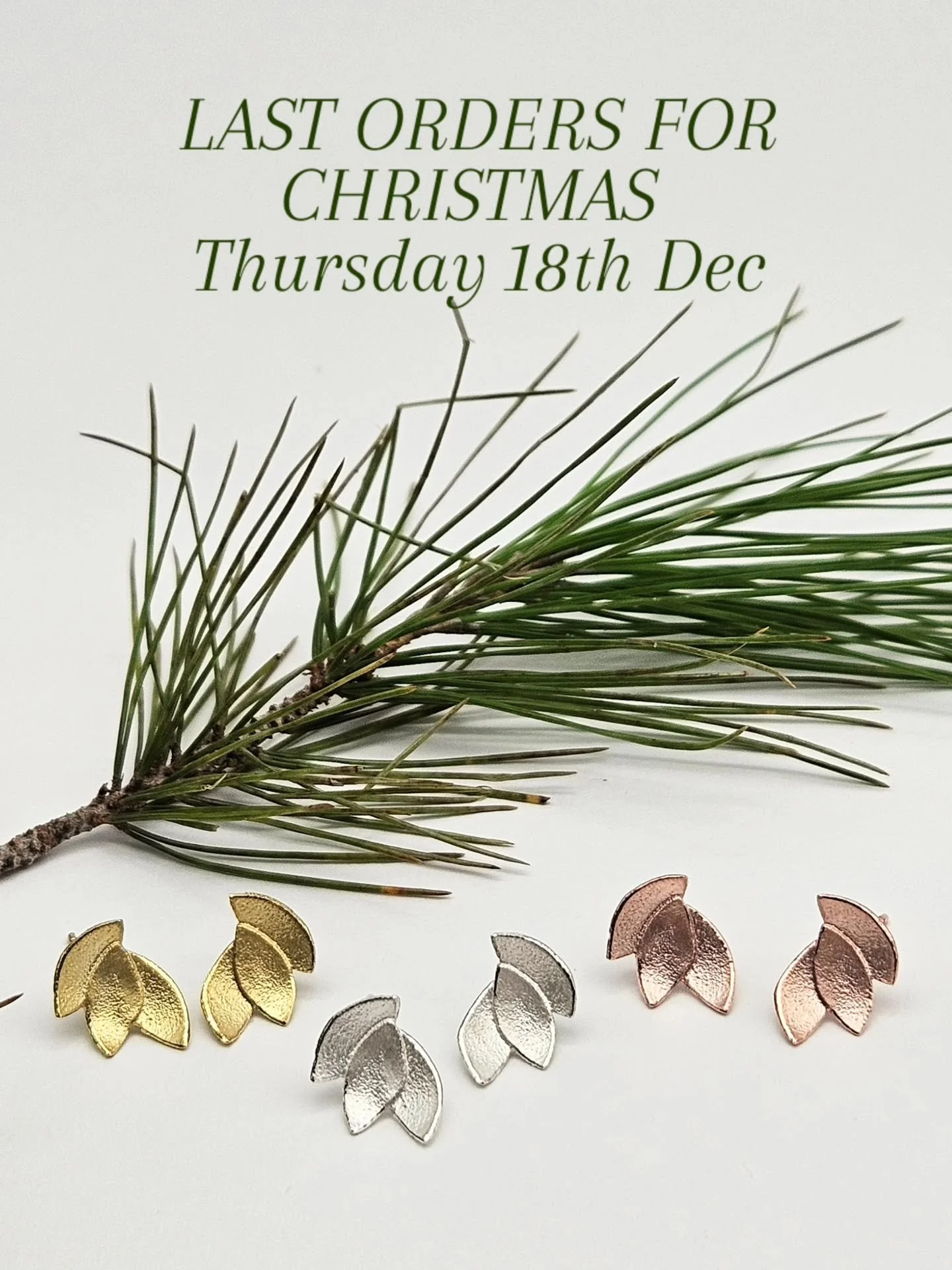 LAST ORDERS FOR CHRISTMAS is Thursday the 18th December. 🎄✨️🎄 

Thanks so much for all your orders this festive season! Lots of lovely&nbsp;pieces have found new homes or are waiting under the Christmas tree!  There are&nbsp;still some beautiful pi