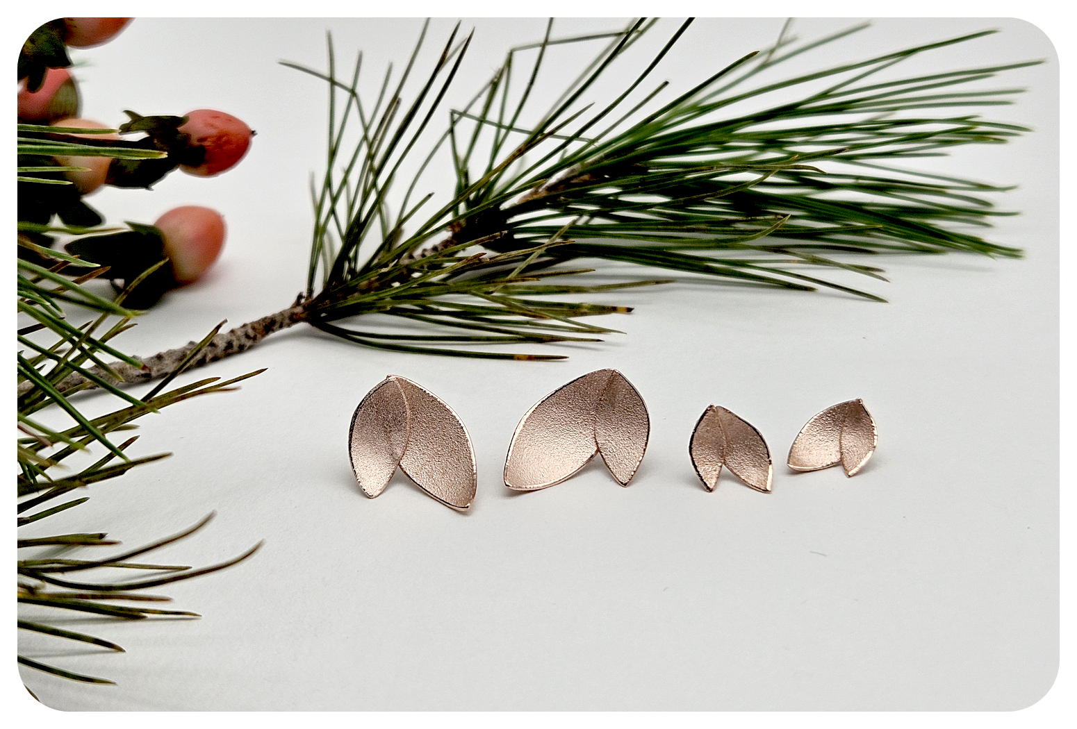 Rose Eucalyptus Petal earrings