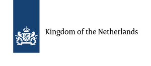 The logo of the Netherlands Ministry of Defence featuring a blue background with a white royal crown symbol.