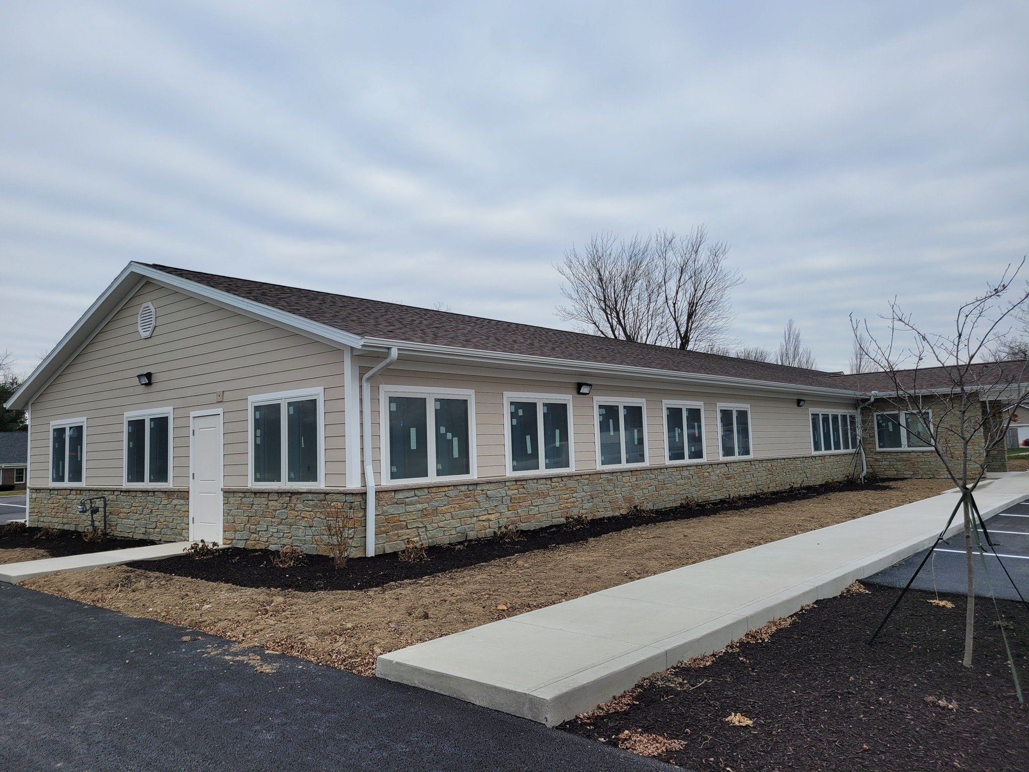 It's safe to say we're getting close to wrapping up Terra Nova Medical Clinic. The exterior, landscaping, and parking lot are fully complete and the interior is getting a fresh coat of paint and flooring put down. We can't wait get the owners all mov