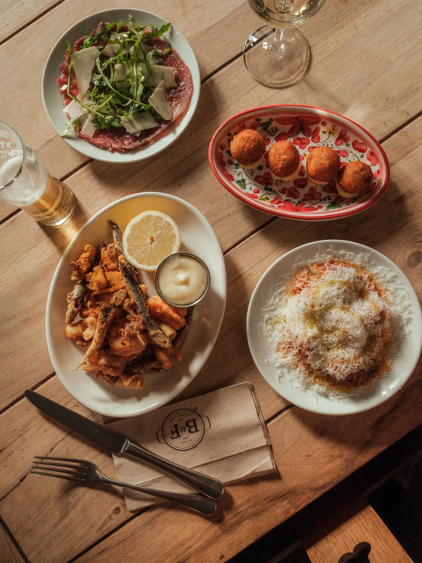 A few new small plates coming onto our latest menu for you to get involved with:

Fritto Misto, Aioli
Fennel &amp; Pork Meatballs, Ricotta
Beef Carpaccio, Rocket &amp; Parmesan 

Some great bites to start off your meal.