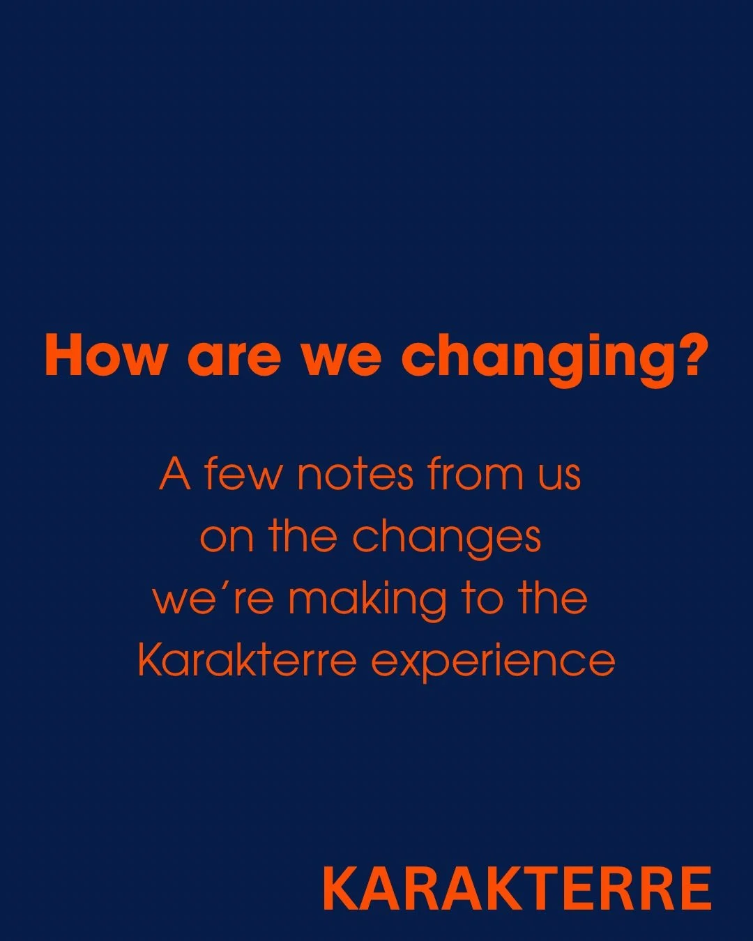 Karakterre&rsquo;s changing. We&rsquo;re starting with our new show, Karakterre 17: Germany, at Kloster Eberbach (Eltville, outside Frankfurt) on 23 April 2026. Read more in the post above.