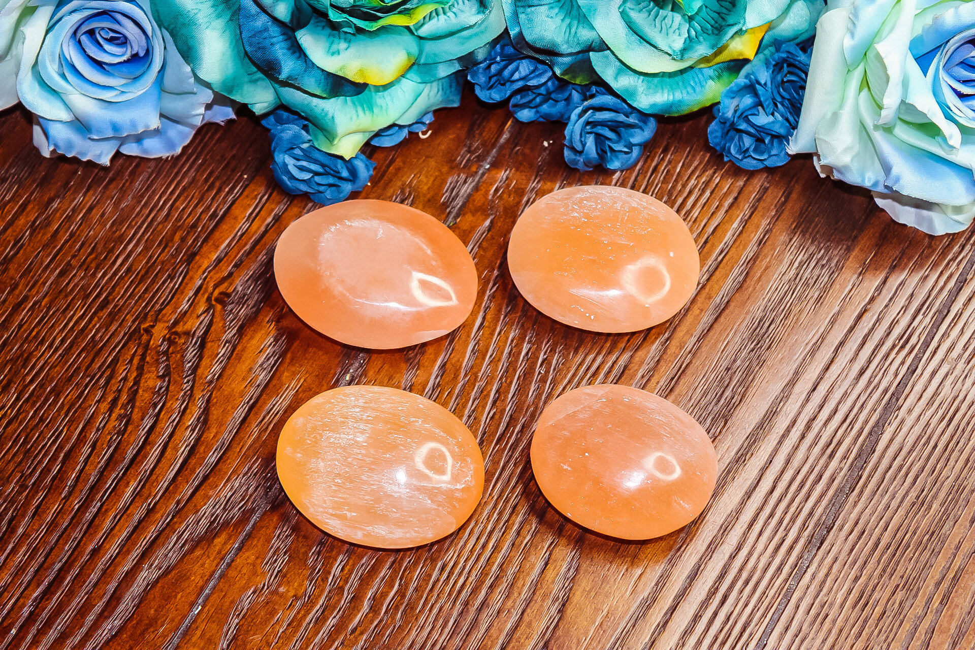 Orange Selenite Palm Stones