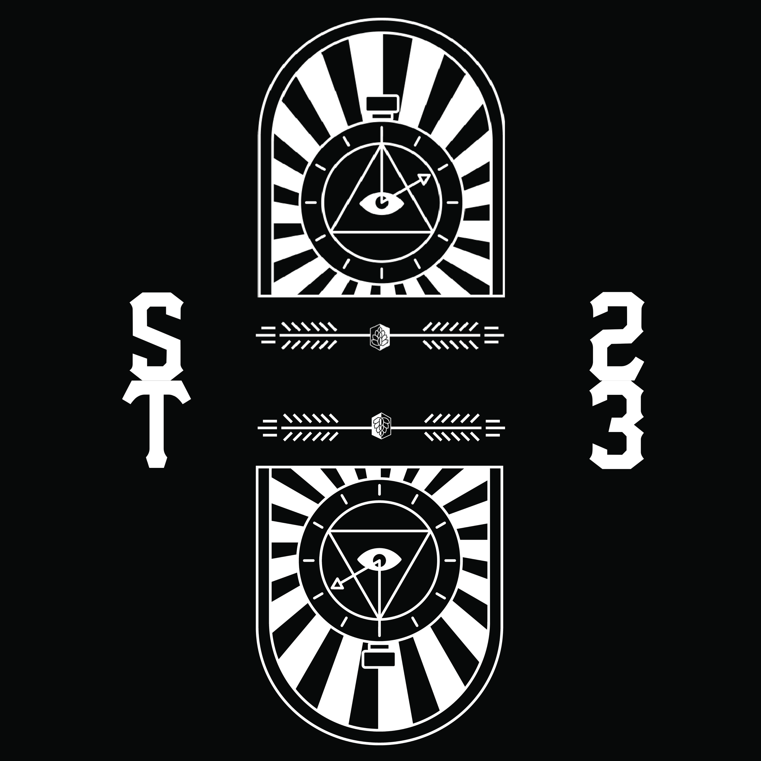 SCP Foundation Logo - White on Black Flask