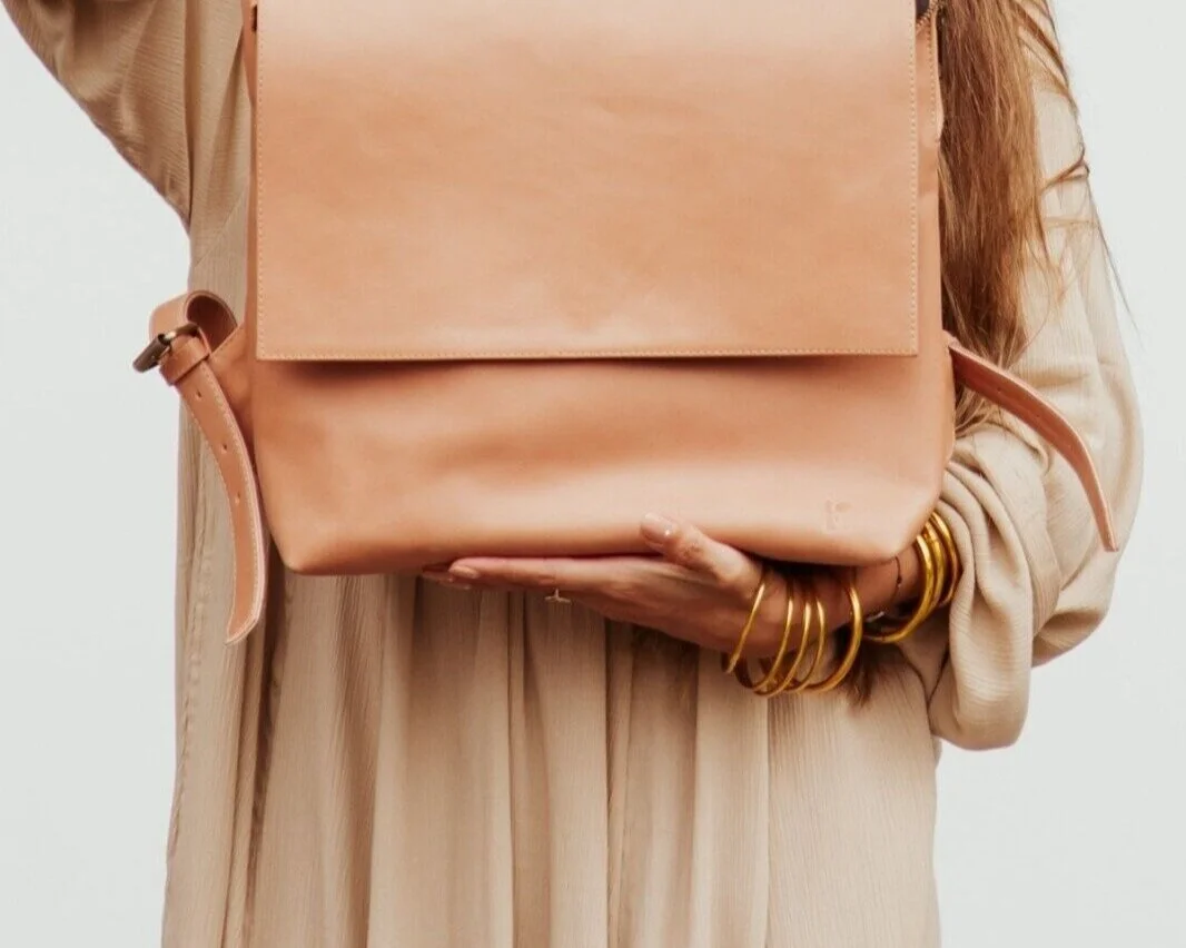 Tori Bag (TAN, 100% Ethical Leather, Handmade, Plant Dyed)