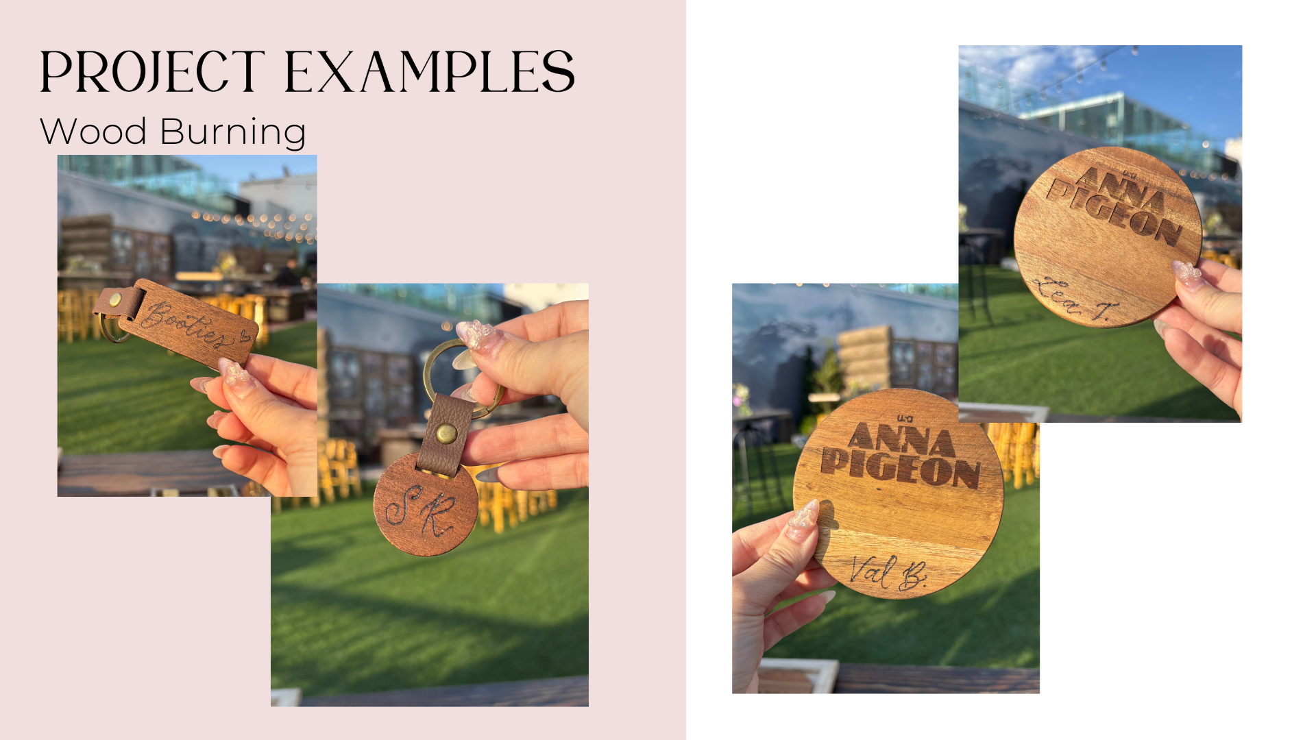 Wood Burning on keychains