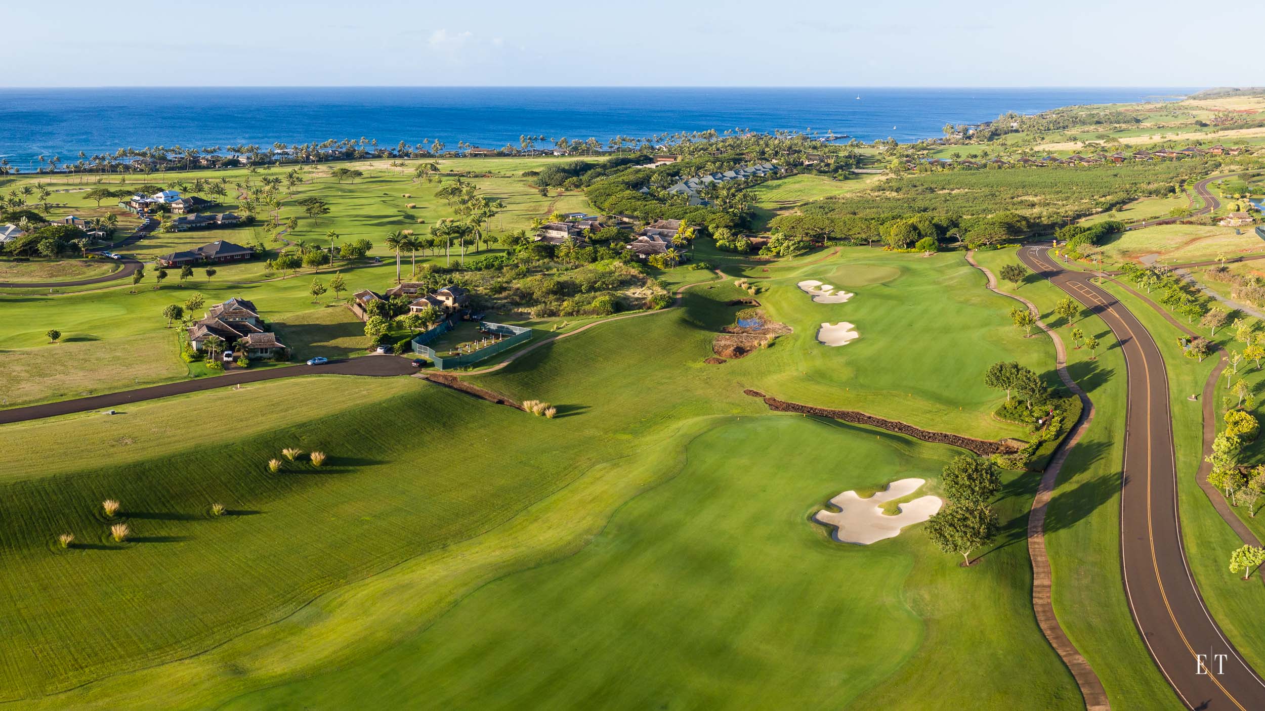 Aerial of the Kukuiula Golf Course from the house