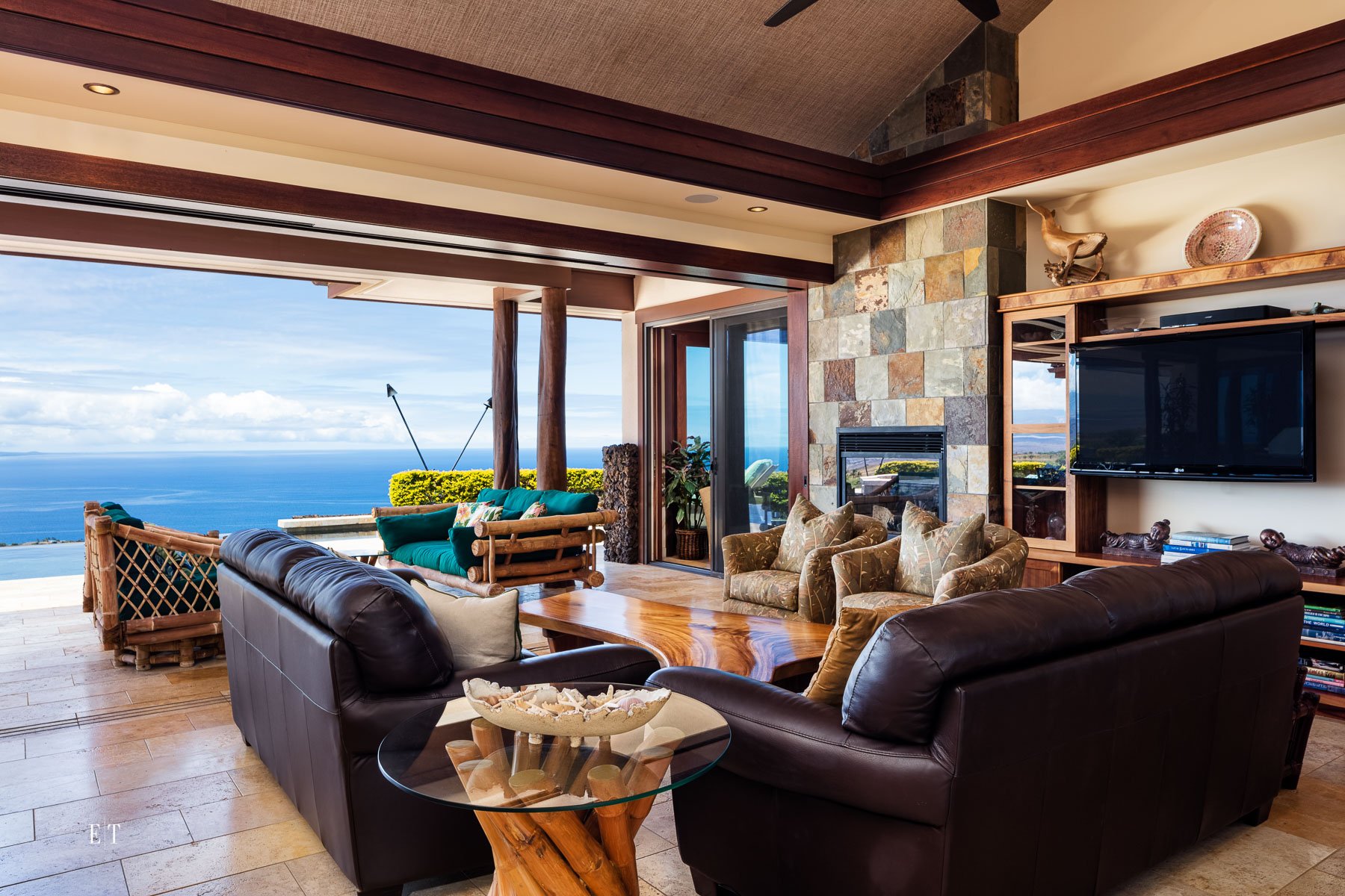  Sweeping views from the Living Room at Kohala Ranch | Big Island | Luxury Real Estate Photography 
