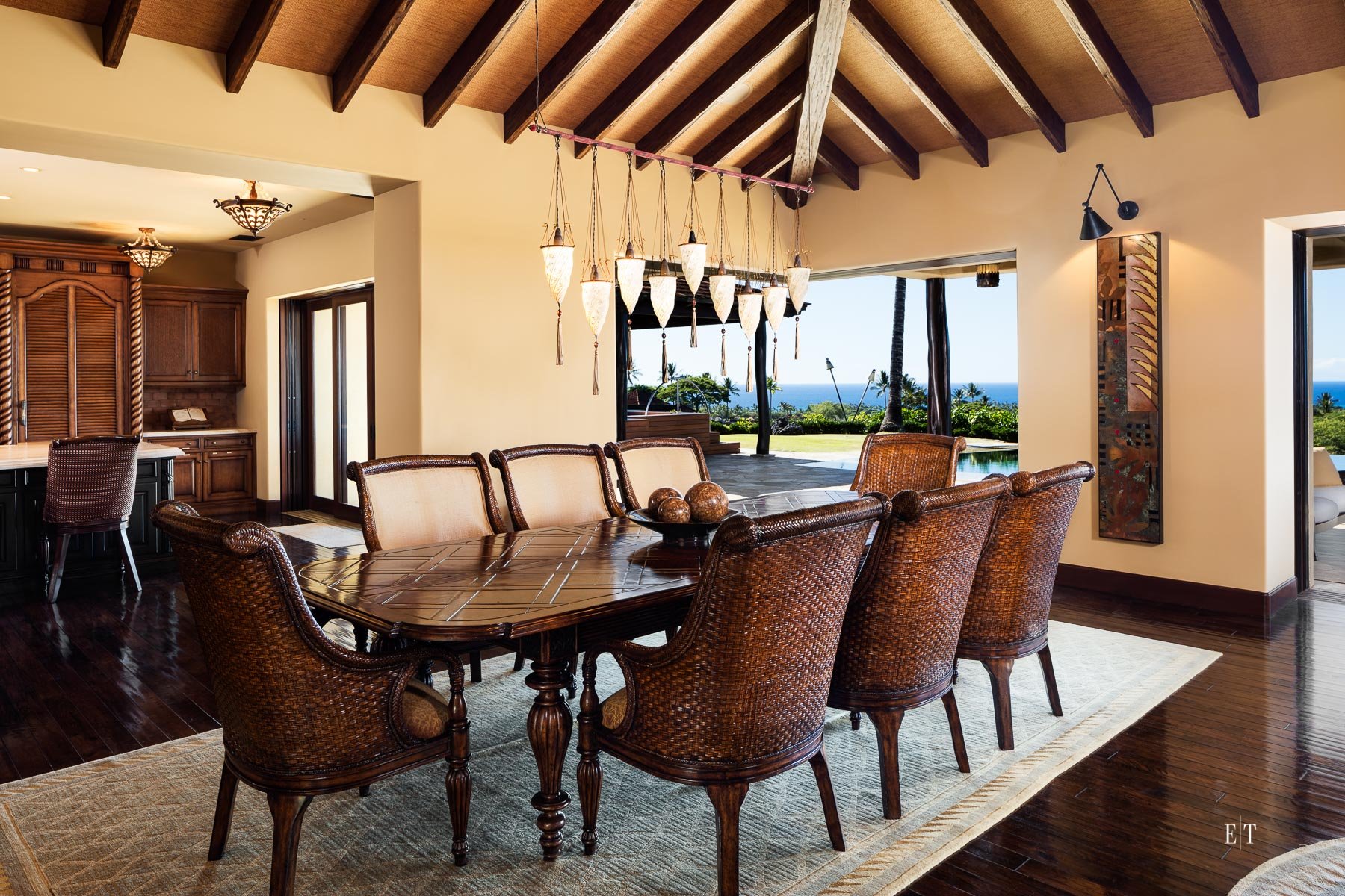  72-393 Kaupulehu Drive Dining Room with Ocean Views 