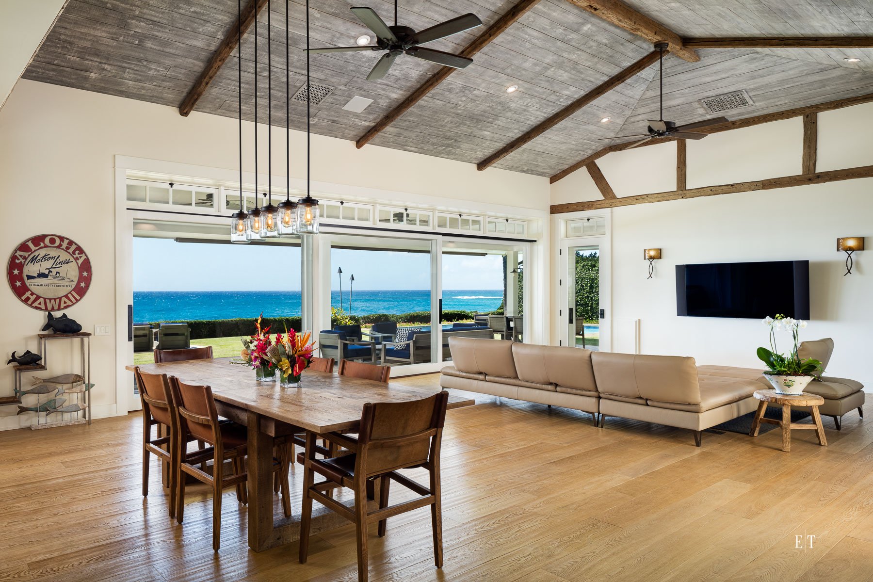  1811 Pe’e Road | Poipu | Kaua - Living Room and Indoor Outdoor Living 