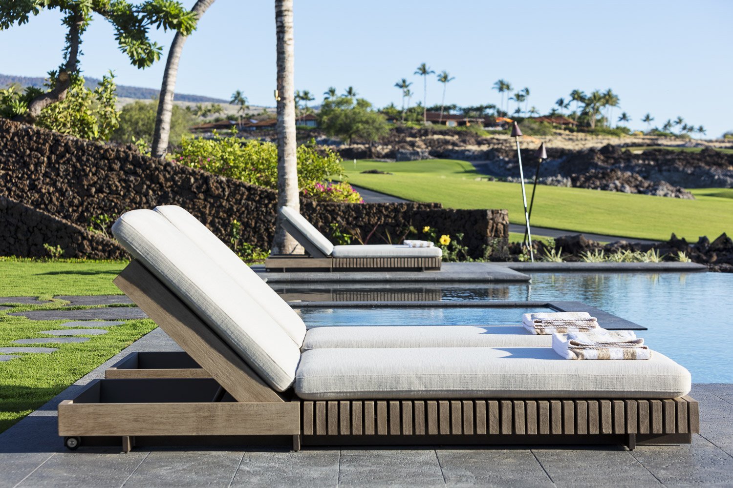  Chaise Lounges Poolside 
