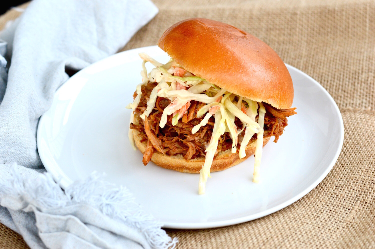 Pulled pork, crockpot pulled pork, bbq, barbecue, homemade coleslaw