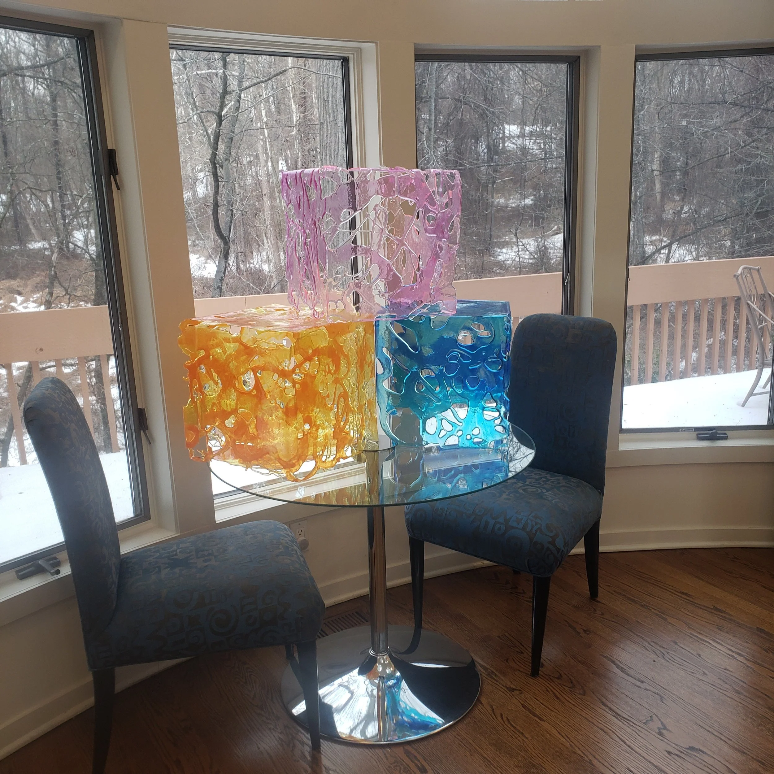 Cubes Blue Pink Orange