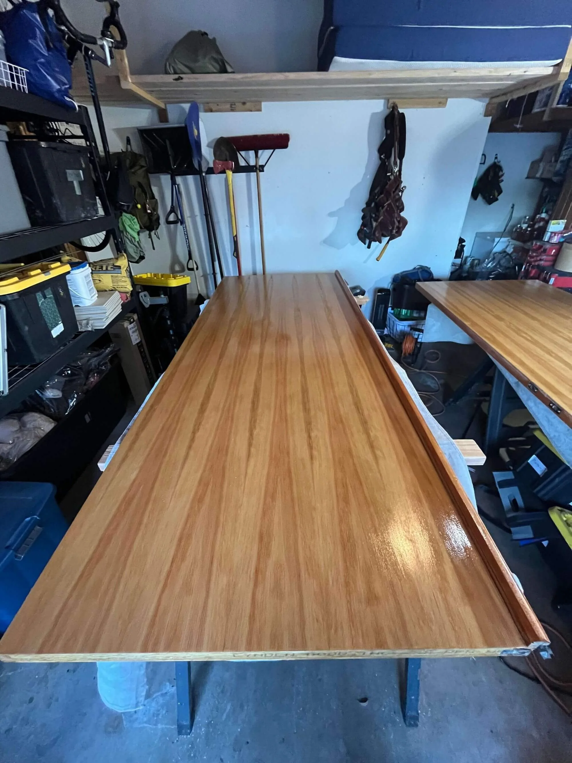 The first coats of our front door refinishing project using epoxy and spar varnish to protect from all Seattle elements.