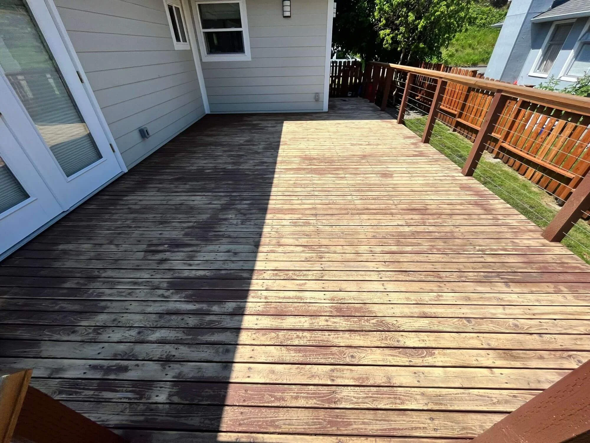 Gold Mountain Contracting has been sanding and scraping this West Seattle deck to refinish it for the homeowners.
