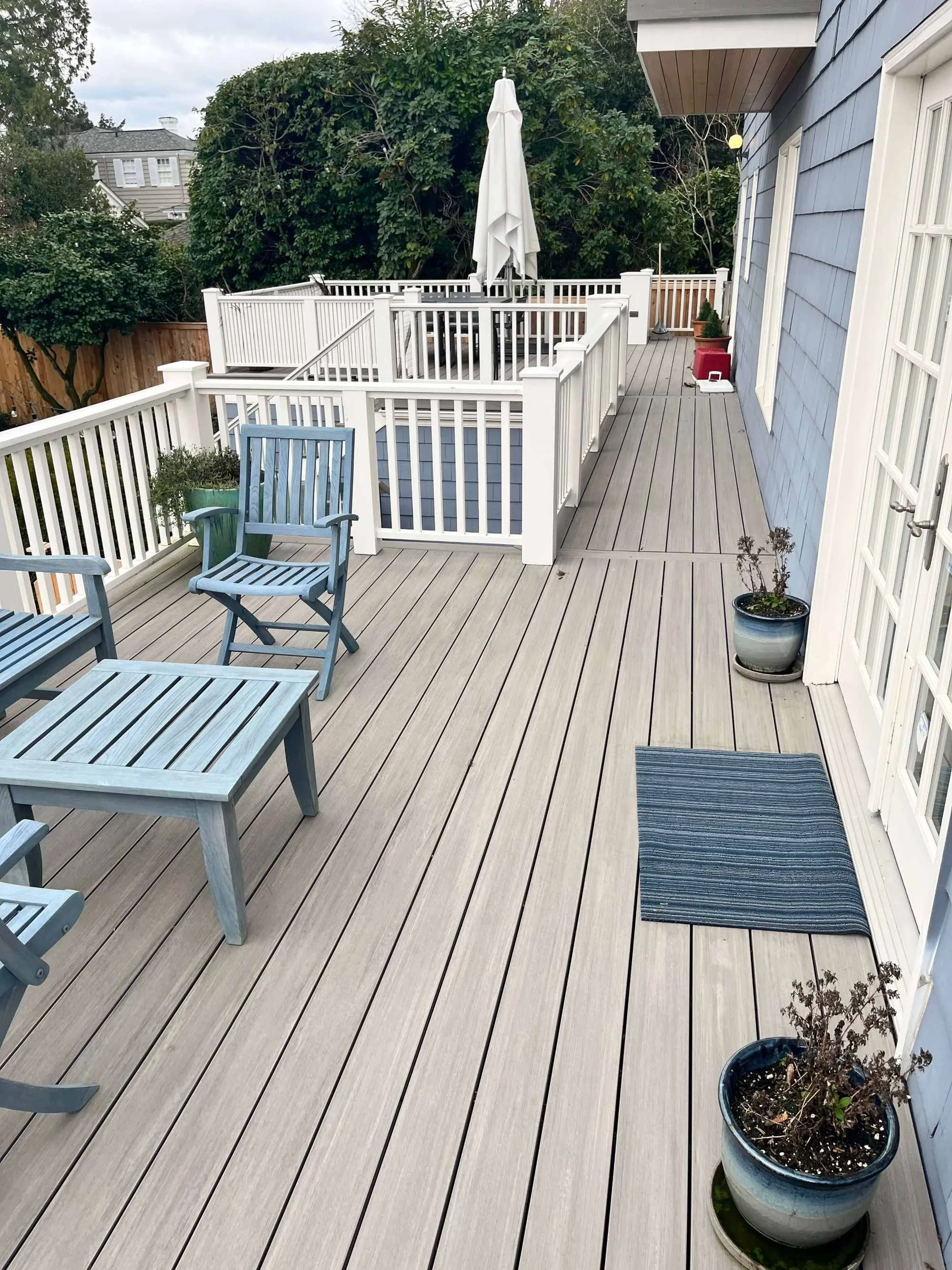 Beautiful Normandy Park, WA deck renovation project, designed and built by Gold Mountain Contracting.