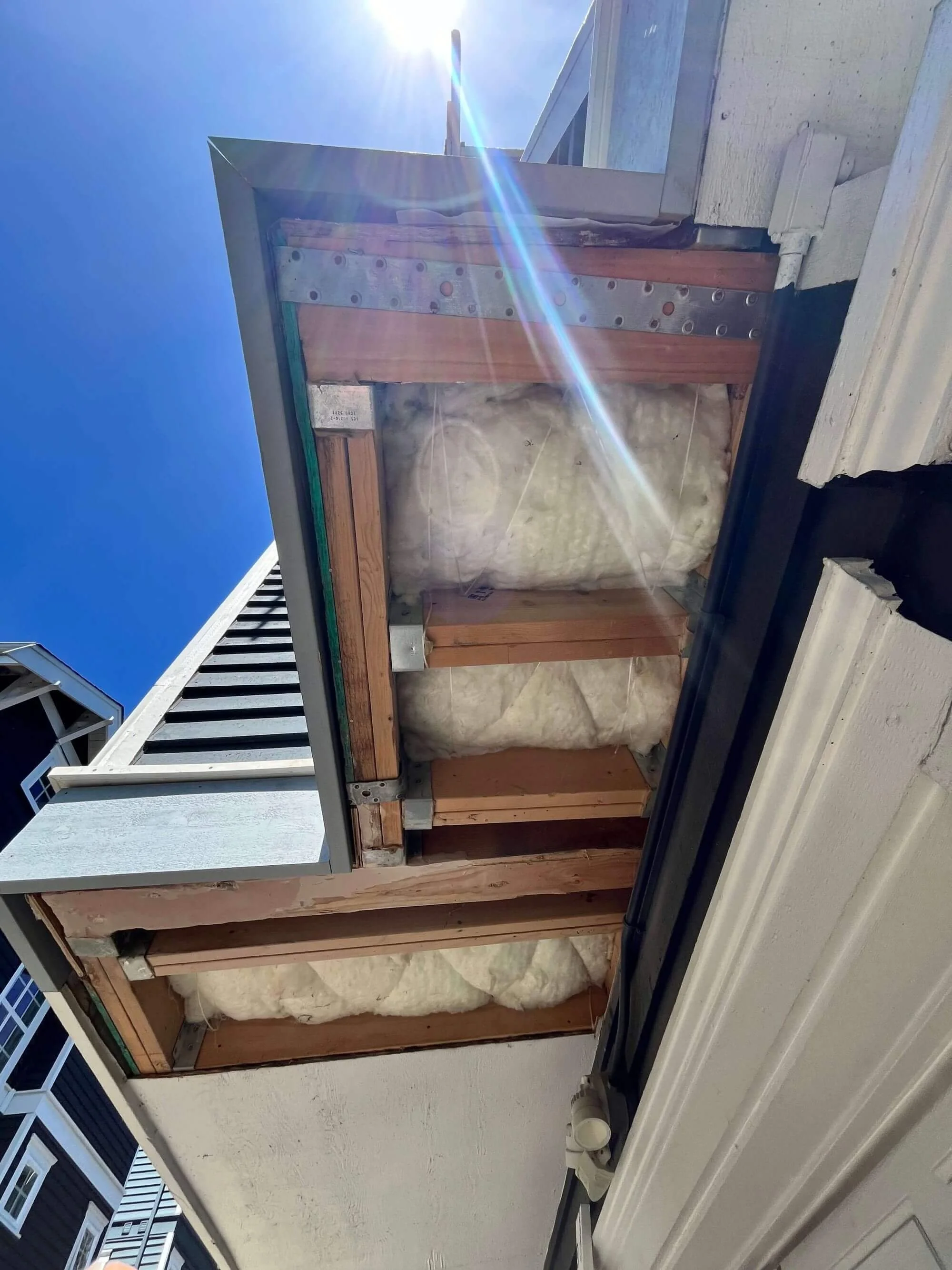 Underside of a Seattle patio that Gold Mountain Contracting is restoring. Water intrusion and rotten wood are no match for us!