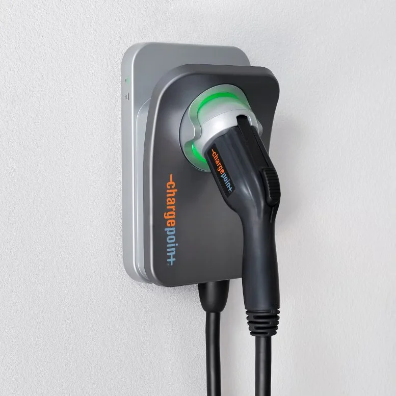 EV charger installed at a home in Seattle by Gold Mountain Contracting.