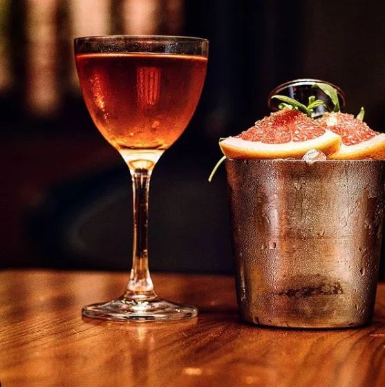   BIRDS &amp; BEES    @birdsandbeesla   Tequila Punch (V/GF)  Corazon Reposado tequila, white wine fig reduction, orange liquor, lime juice, tea.  Pineapple Mint Julep (V/GF)  Buffalo trace bourbon, caramelized pineapple syrup, mint   