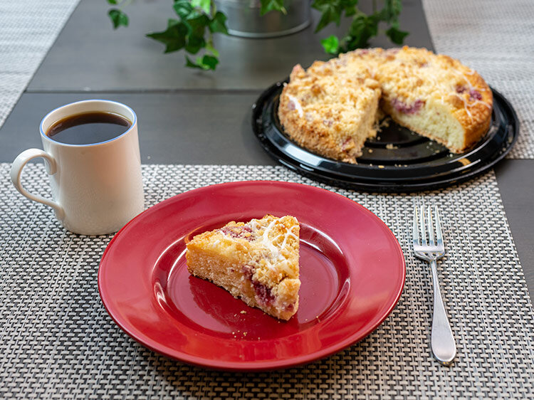 Raspberry Shortbread Crumb Cake