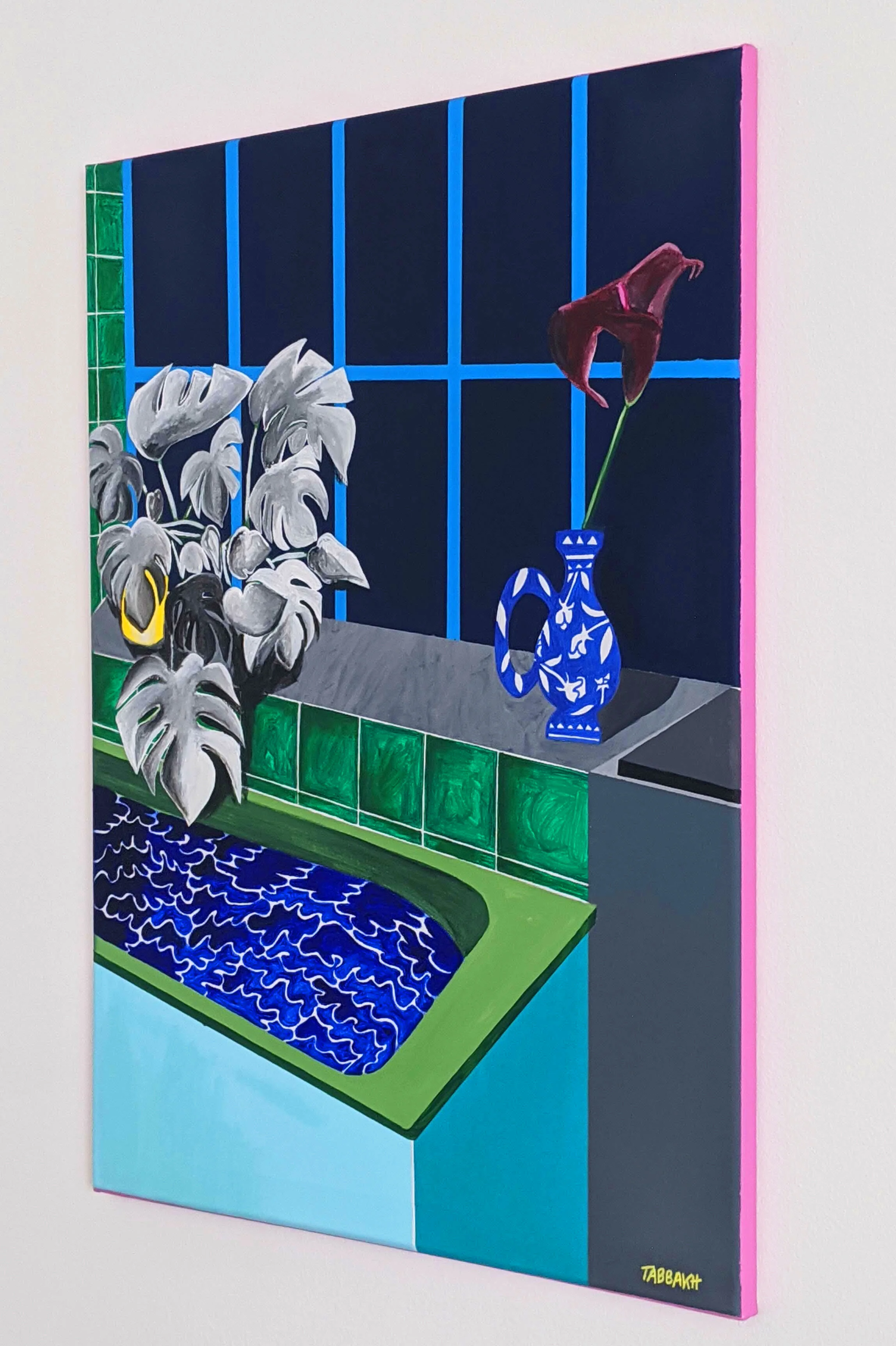 Navy winter night - pink edges .jpg