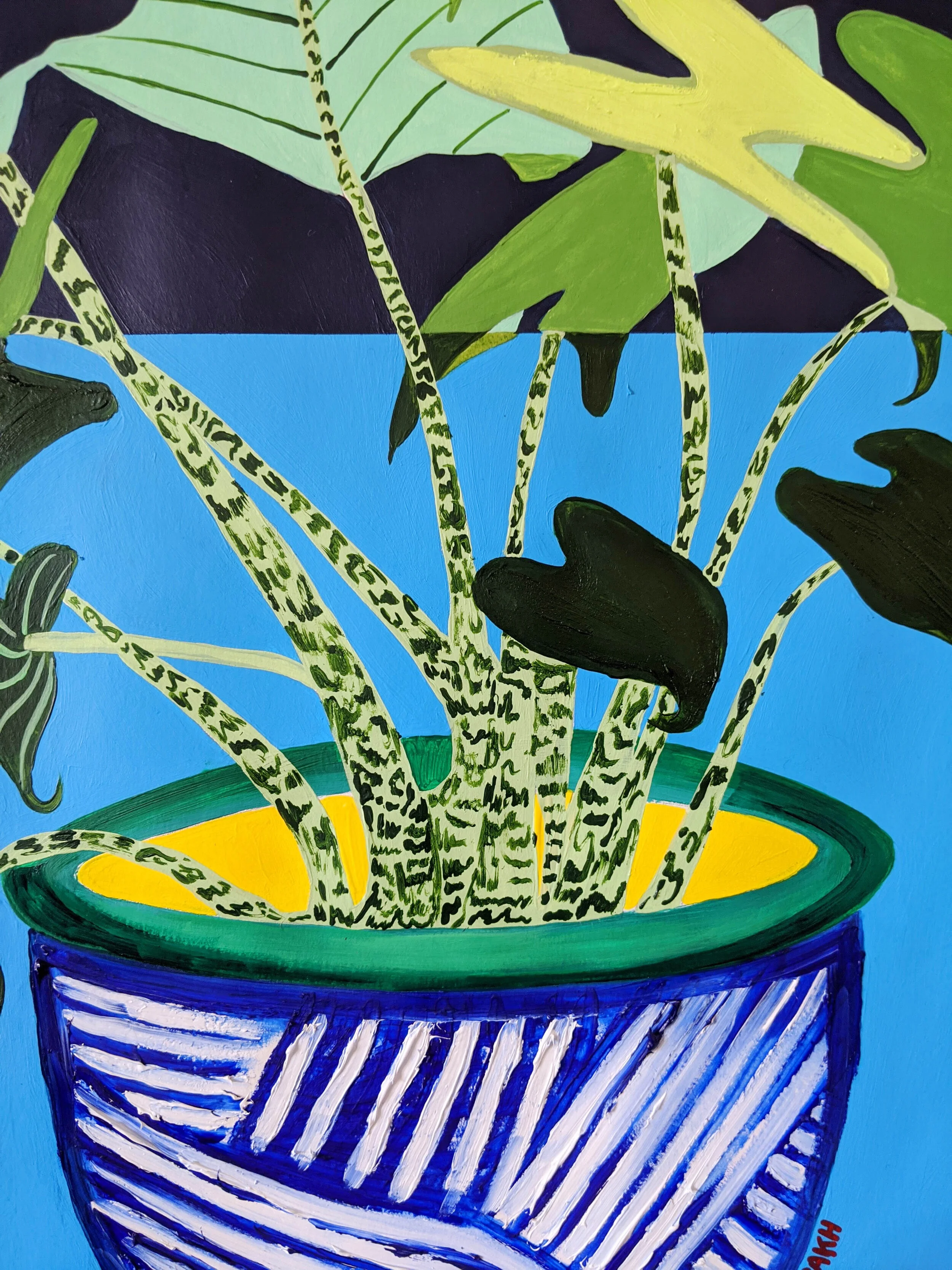 Flirting Snakes - 2020 - 29,7 x 42 cm (A3) - Ink, oil and acrylic on paper- close up.jpg