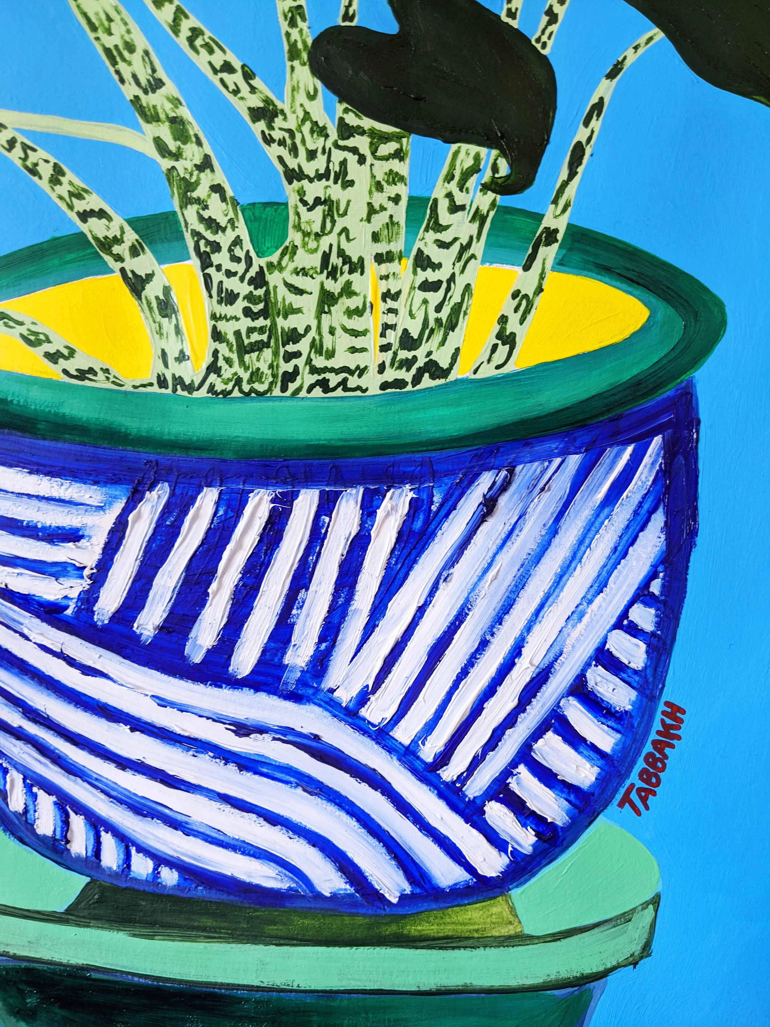 Flirting Snakes - 2020 - 29,7 x 42 cm (A3) - Ink, oil and acrylic on paper - pot detail.jpg