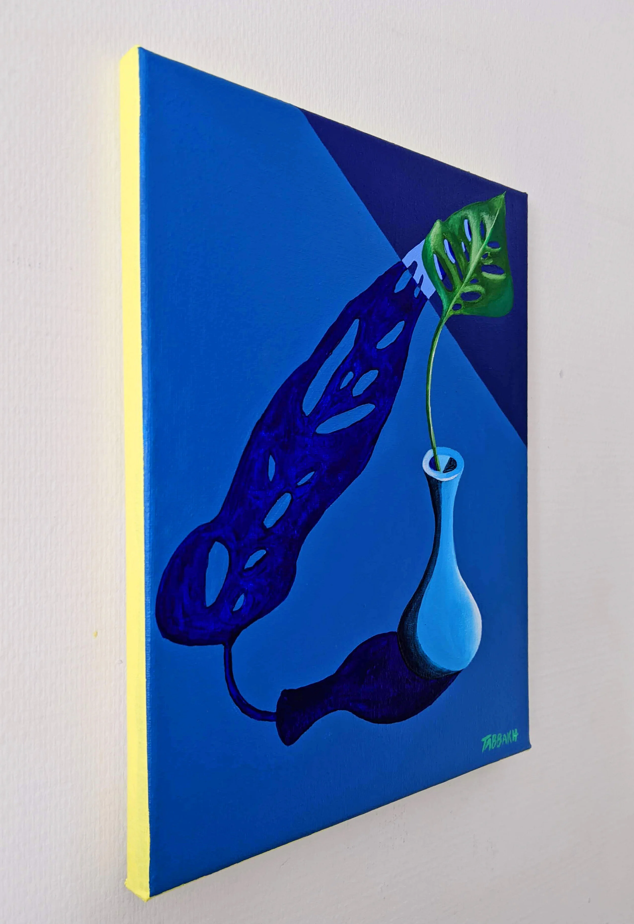 Midnight Simplicity yellow edge - 2020 - ink and acrylic on canvas - 24 x 30 cm.jpg